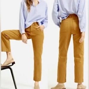 Madewell High Rise Classic Straight Crop Pants Mustard Yellow Size 28